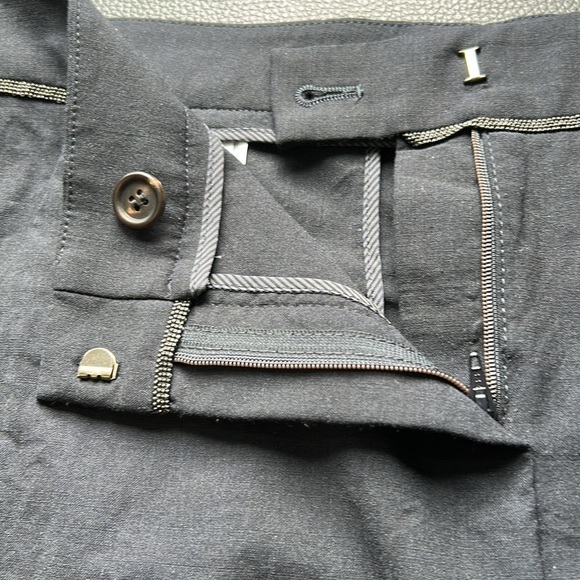 BRUNELLO CUCINELLI  Trouser Ankle Pant Navy Blue Embellished Stripe Pockets Sz 4 - Picture 7 of 13